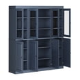 thumbnail image 4 of Palace Imports 100% Solid Wood Kitchen Pantry Storage Cabinet with Solid, Clear Glass Doors and Adjustable Shelves, Antique Blue, 4 of 7