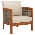 thumbnail image 4 of SAFAVIEH Amanda Acacia Wood Armchair, Natural/Taupe (Set of 2), 4 of 12
