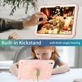 thumbnail image 3 of iPad 10 2022 Kid Case iPad 10.9 10th Gen Pretty Butterfly Case, Crossbody Strap EVA Foam Full Cover iPad 10 10.9 Kids case with Stand Pencil Holder Shockproof Rugged Case for Kids, Pink+Beige, 3 of 6