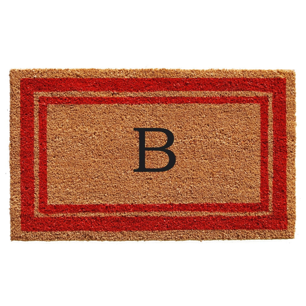 Red Border Monogram Doormat (Letter A)