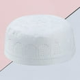thumbnail image 3 of Breathable  Mens Prayer Hat Beanie Embroidered Topi White, 3 of 8