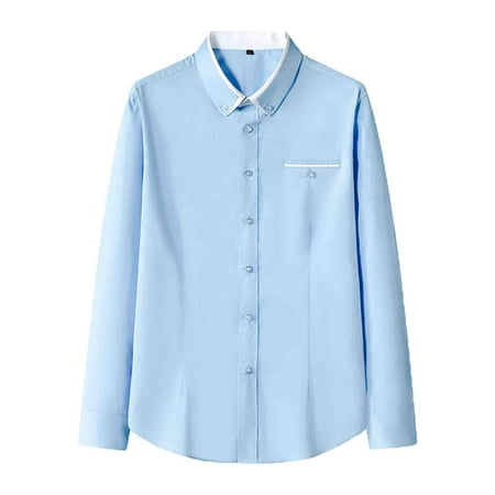 gvdentm Light Blue Men S Fishing Shirts Upf 50+ Sun Protection Quick-Dry Breathable Long Sleeve Button-Down Shirts For Outdoor Button Down Shirts For Men