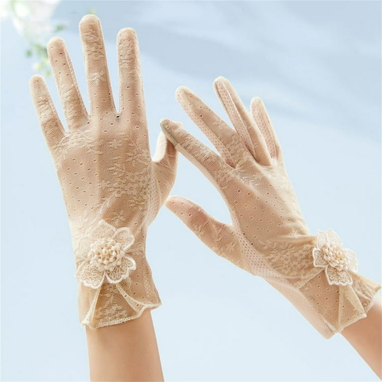 Weikingp Silk Gloves for Women Dress Gloves Women's Gloves Lace Summer Thin Ice Gloves formal Gloves for Women Beige One Size Clearance Weikingp Silk Gloves for Women Dress Gloves Women's Gloves Lace Summer Thin Ice Gloves formal Gloves for Women Beige One Size Clearance