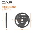 thumbnail image 4 of Disco de pesas CAP Barbell de 20 kg, hierro fundido con agarre, 2 pulgadas, 4 of 6