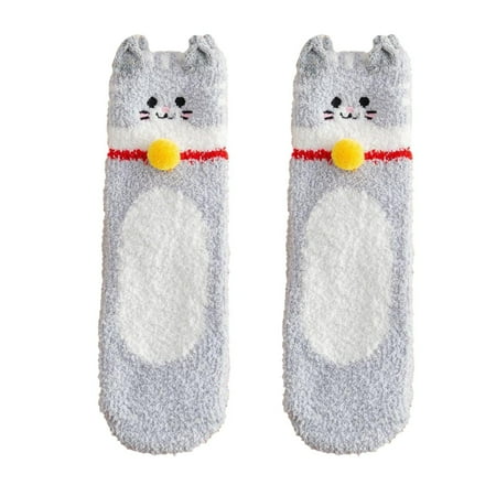 

Soft Socks For Women Females Winter Socks Autumn And Winter Mid Tube Socks Cat Fleece Thickened Warm Stockings