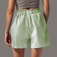 thumbnail image 5 of Women's High Waisted Shorts Stripe Print Casual Summer Sports Style Elastic Waist Comfortable Athletic Shorts with Pocket Size S-XL, 5 of 5