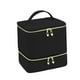 thumbnail image 5 of Organizador de esmaltes de uñas, portátil, bolsa de almacenamiento para suministros de uñas, caja de viaje de doble capa negro, 5 of 9