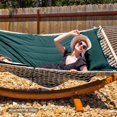 thumbnail image 2 of SUNCREAT Hammocks 2 Person Hammock with Hardwood Spreader Bar, Double Rope Hammock with Polyester Pad, Dark Green, 2 of 6