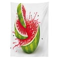 thumbnail image 3 of Ambesonne Modern Tablecloth Rectangular Table Cover, Watermelon Cuts Juice, 60"x84", Red White and Fern Green, 3 of 4