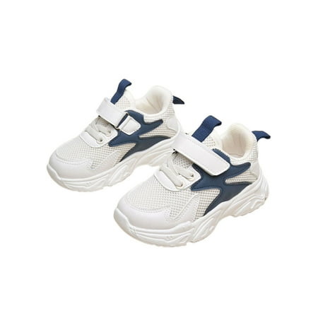 

Woobling Kids Running Shoe Breathable Athletic Sneaker Mesh Sneakers Jogging Trainers Fashion Sport Shoes Comfort Solid Color Dark Blue 7C