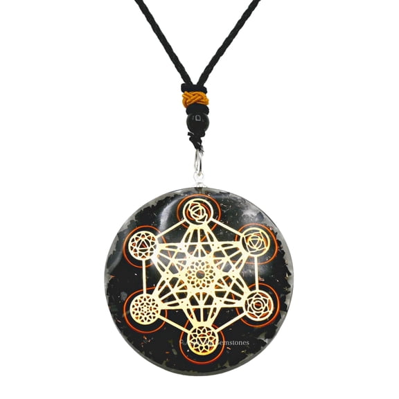 Orgone Pendant with Shungite Crystal and Chakra Metatron Cube