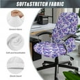 thumbnail image 3 of SCRAWLGOD Butterfly Tie-Dye Violet Elastic Computer Chair Slipcover with Armrest Protector Set of 3 Easy to Remove Desk Chair Cover Dustproof Universal Swivel Chair Covers, L, 3 of 7