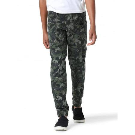 Wrangler Boys' Relaxed Fit Gamer Cargo Pant, Tech Dusty Olive Camo ...