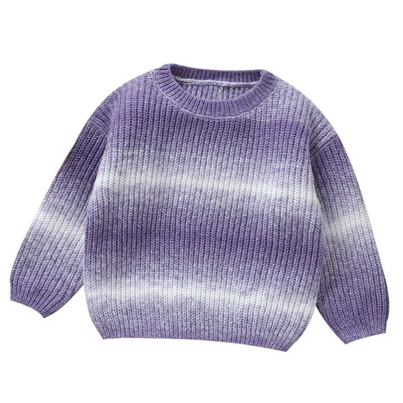 LYHaoo Slim Fit Sweater Baby Boys Girls Sweaters Knit Tie Dye Pattern Soft Warm Toddler Children's Sweater Pullover Coat 12-18 Months(Purple)