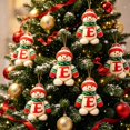 thumbnail image 4 of romoty Personalized Letter E Snowman Christmas Ornament, 3.15 in Acrylic Monogram Initial Knit Snowman Pendant with Cord for Xmas Tree Wreath Mantel Decor Kids Stocking Stuffer Gift, 4 of 7