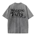 thumbnail image 6 of Mens Christian Graphic T Shirts - 'Walking By Faith Tripping Constantly' Vintage Acid Wash Tshirt Oversized Faith Quote Religious Casual Tops for Streetwear Summer Vacation, 6 of 7