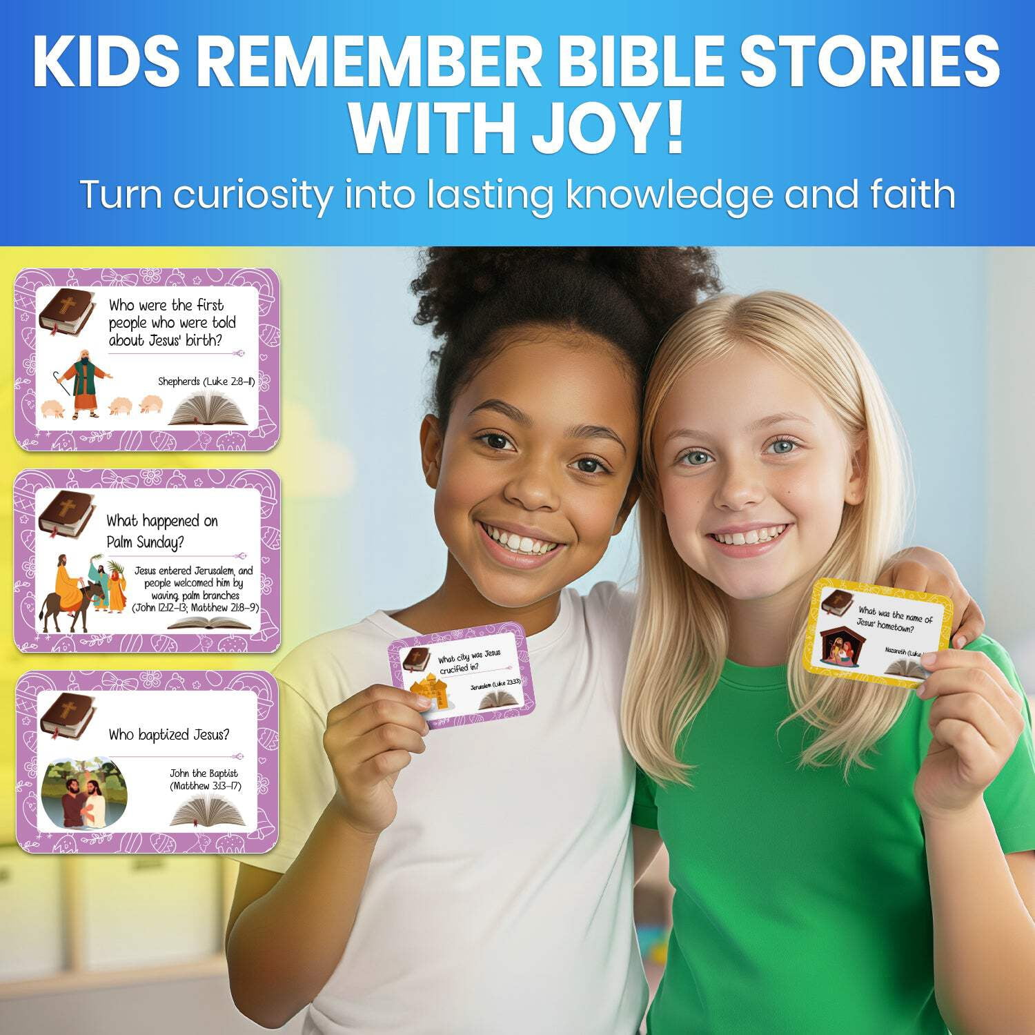 Quokka Bible Trivia Card Game for Kids and Families - Christian Games with 300 Engaging Bible Trivia Card