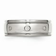 thumbnail image 3 of White Stainless Steel Ring Band Wedding Polished Grooved, 3 of 6