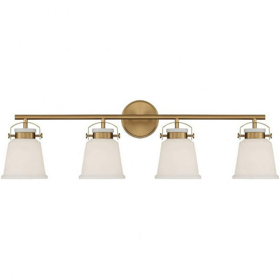 4 Light Vanity Light in Transitional Style-10.5 inches Tall and 34 inches Wide-Warm Brass Finish Bailey Street Home 159-Bel-4636344