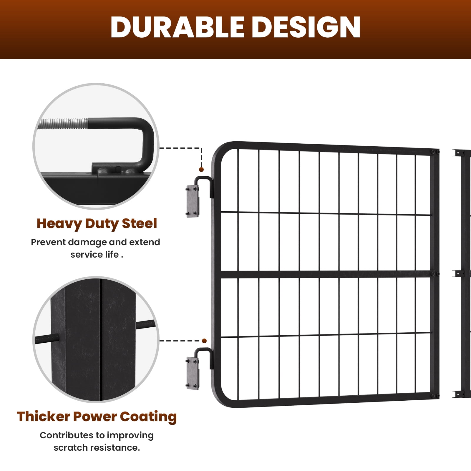 Horse Stall Gate showcasing Heavy-Duty Thick Steel Frame, Horse Stall Door measuring 48" W x 24" H, Horse Stall Guard boasting Yoke Design, Fits Standard Barn Doorways