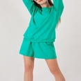 thumbnail image 3 of Ensemble Automne 2 Pcs pour Femmes Chandail en Molleton Col Rond et Shorts, 3 of 6