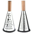 thumbnail image 6 of Clearance Sale! Dusknt Shaver, Grater, Multifunctional Wiper For Home Cheese Grater Wooden Handle Vegetable Grater Kitchen Three Sided Conical Planer, a Grater, Silver, 6 of 9