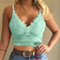 thumbnail image 2 of Fesfesfes Women Vest Crop Wireless Bras Lingerie Sexy V-Neck Hollow Lace Underwear Camisole Summer Tank Tops with Built in Bras, 2 of 7