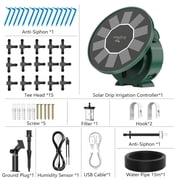 Alarm-Clock Shaped Solar Drip Irrigation System - Indoor/Outdoor Use, Automatic Watering Kit with 2200mAh Battery & Humidity Monitoring for Gardens, Potted Plants