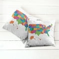 thumbnail image 2 of Ambesonne Colorful Throw Pillow Cover 2 Pack, USA Map with States, 18", Multicolor, 2 of 6