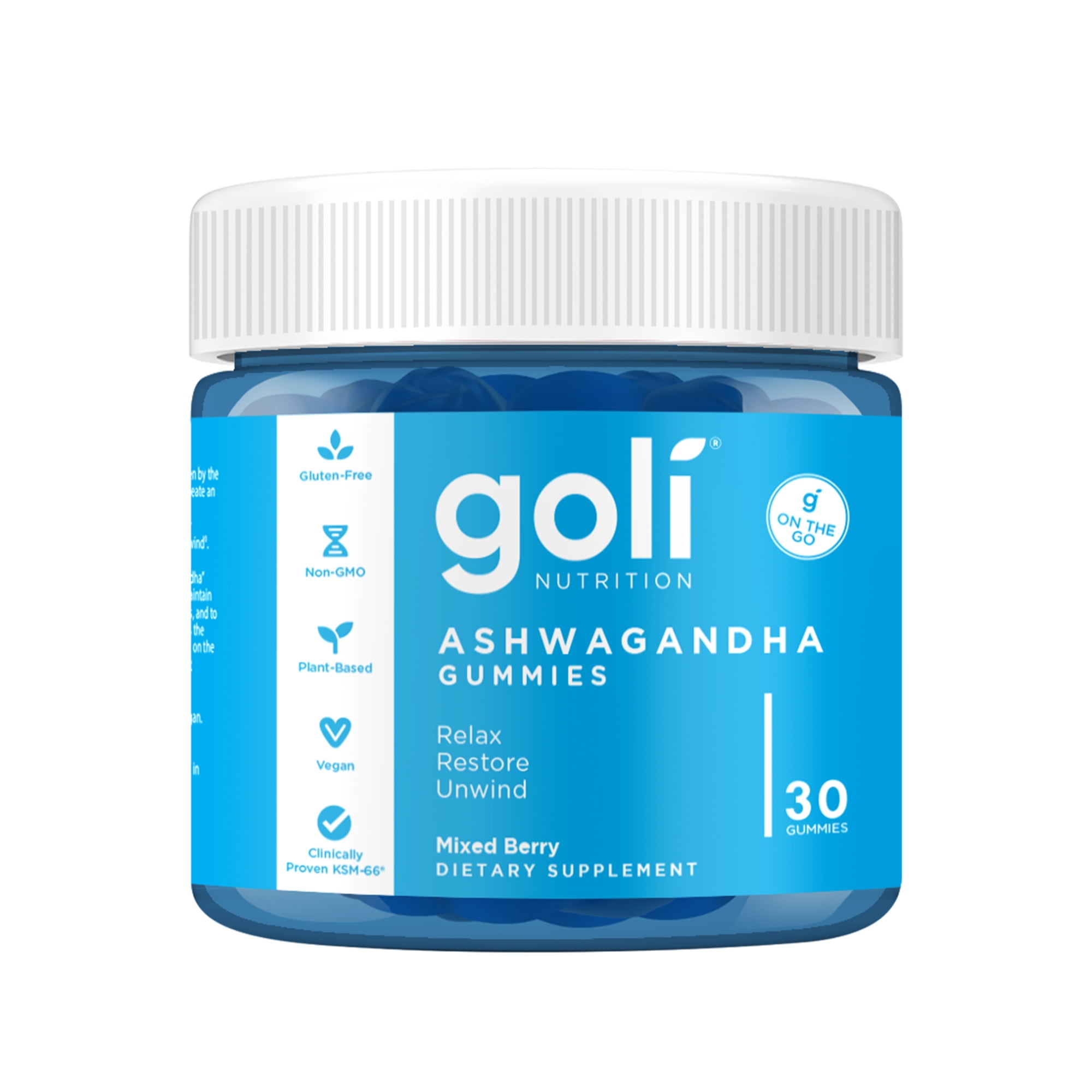 Goli Nutrition Ashwagandha Gummy, Mixed Berry, 30 Count