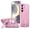 Pink, variant on Designed For Samsung Galaxy S25 FE Magnetic Phone Case,3D Hollow Mesh Heat Dissipation Design,With Contractile Kickstand,Compatible with Mag-safe,Breathable Cooling Shockproof Phone Case,Clear