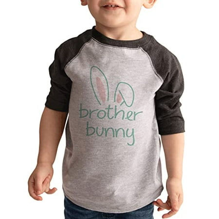 

7 ate 9 Apparel Family Matching Happy Easter Shirts - Brother Bunny Grey Shirt 5T