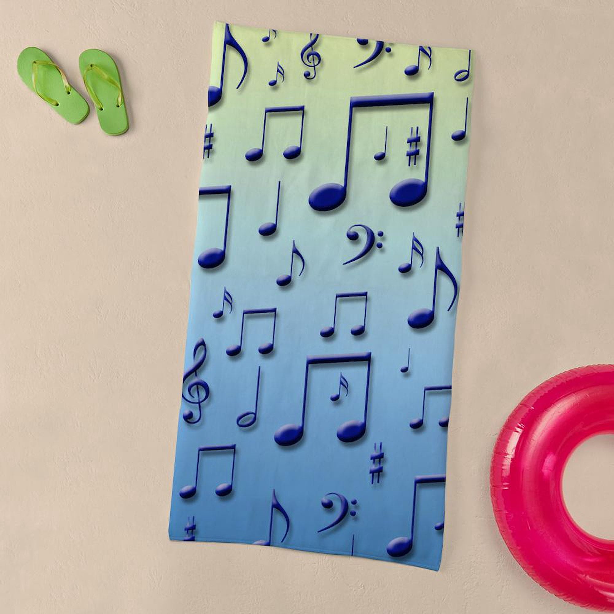 CafePress - Music Notes - Large Beach Towel, Soft 30"x60" Towel with Unique Design