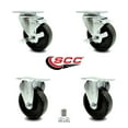 thumbnail image 2 of 4 Inch Phenolic Swivel Top Plate Caster Set with 2 Brakes 2 Rigid Service Caster, 2 of 2