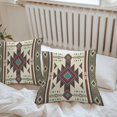 thumbnail image 6 of Throw Pillow Covers 20x20 Inch Set of 2, Brown Southwest Waterproof Outdoor Pillow Covers, Ethnic Boho Tribal Vintage Geometric Decorative Cushion Pillowcases for Couch, Sofa, Bed, Garden, Patio, 6 of 9