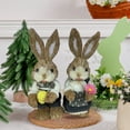 thumbnail image 4 of geerera 2-Pack Standing Woven Easter Bunny Figurines,9 Inch Decorative Sisal Rabbit Statues for Office Kitchen Farmhouse Spring Home Decor, 4 of 6