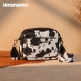 thumbnail image 3 of Montana West Small Crossbody Bags for Women Cow Print Purse Triple Zip Shoulder Handbags with Wide Strap, 3 of 8