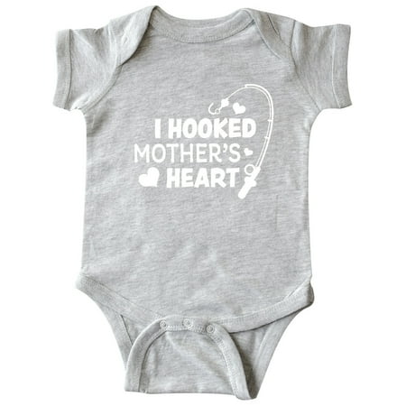 

Inktastic I Hooked Mother s Heart with Fishing Rod Gift Baby Boy or Baby Girl Bodysuit