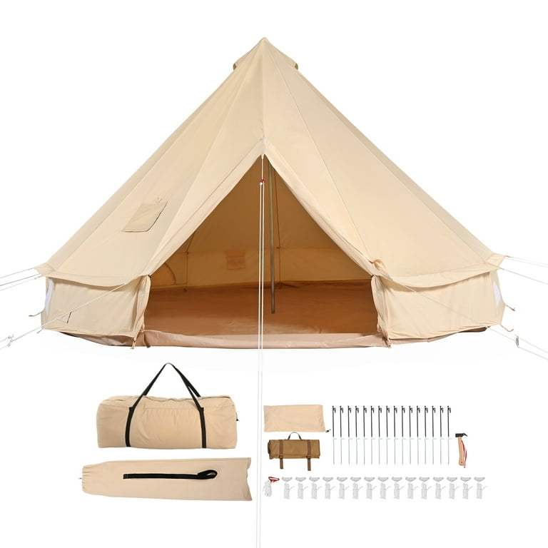 KFFKFF 4-Season Camping Yurt Tent Canvas Bell Tent 7 m/22.97