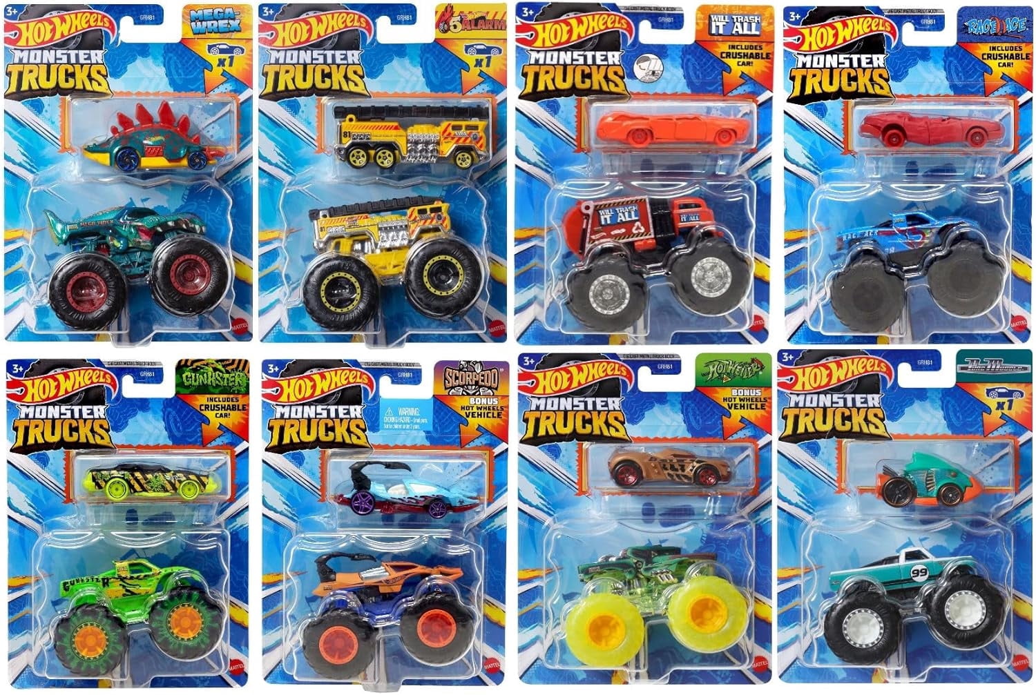Hot Wheels Toy Monster Trucks Hulk Vehicle with Twisted Tredz