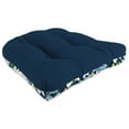 thumbnail image 4 of Jordan Manufacturing 19" x 19" Cassie Serene Navy Floral and Serene Navy Solid Reversible Square Tufted Contoured Outdoor Wicker Seat Cushion (2 Pack), 4 of 10