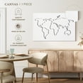 thumbnail image 5 of Elephant Stock One Line World Map Wall Art - Horizontal Canvas Wall Art - Living Room Wall Decor - Map Canvas - White And Black Decor - 24" x 16", 5 of 8