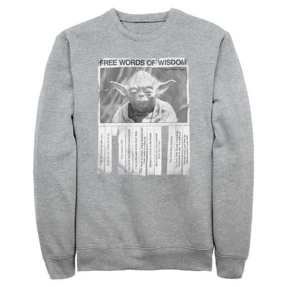 Mens Star Wars Yoda Free Words of Wisdom Sweatshirt