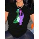 thumbnail image 1 of Camiseta De Manga Corta Con Cuello Redondo Para Mujer, Camisetas De Verano Para Uso Diario Y ViajesWomen's Casual Dinosaur Graphic T-Shirt - Comfy Summer Short Sleeve, White Crew Neck with Double-He, 1 of 7