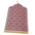 thumbnail image 2 of Elegant Prayer Rug Non Slip Worship Carpet Prayer Mat Area Rug Doormat Floor Mat rose Red, 2 of 9
