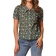 thumbnail image 1 of BLUSA DE BOTONES PARA MUJER CHIC INSPIRE, CON MANGAS CORTAS ABULLONADAS, CUELLO DE PICO, ESTAMPADO FLORAL, DE ALGODÓN, COLOR VERDE OLIVA, 1 of 5