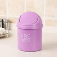 thumbnail image 2 of Candy Color Mini Trash Cans with Lid for Home Office Desktop Storage Bin Plastic Paper Basket Trash Can, 2 of 4