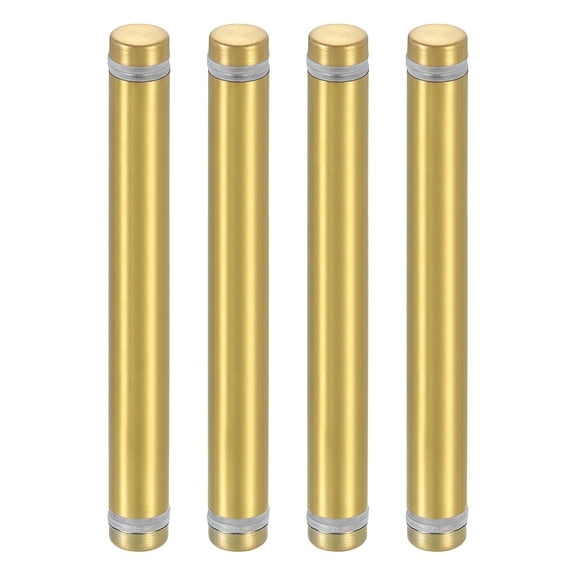 Uxcell 4 Pack Sign Standoff Screws, 1/2"x4" Stainless Steel Advertising Screws, Gold