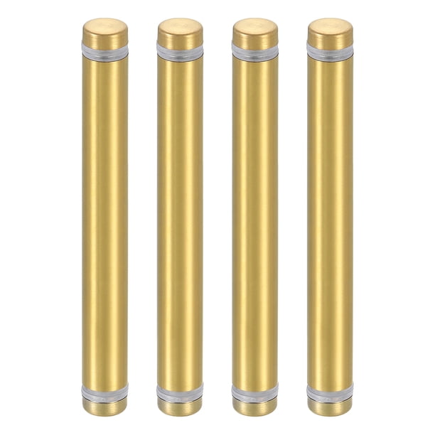 Uxcell 4 Pack Sign Standoff Screws, 1/2"x4" Tornillos de Publicidad de Acero Inoxidable, Dorado