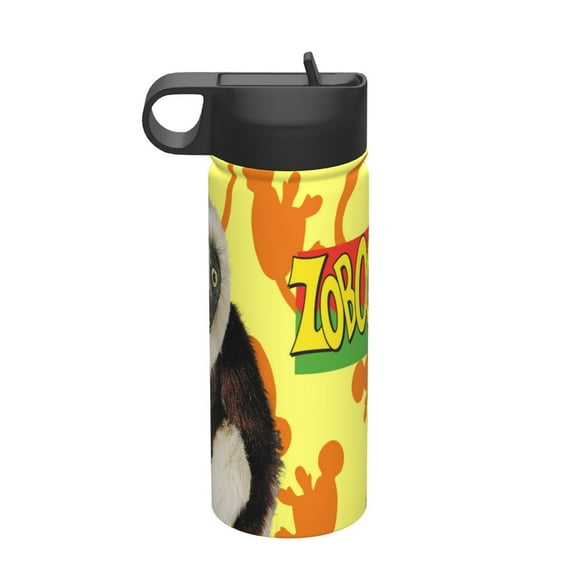 Zoboomafoo Kids Insulated Water Bottle With Straw - 18 Oz Stainless Steel Double Wall Vacuum Cup, Leakproof, Bpa Free, Suitable For Boys And Girls
